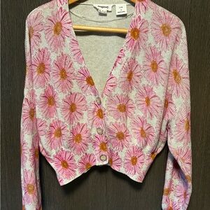 Desigual Pink Floral Cardigan